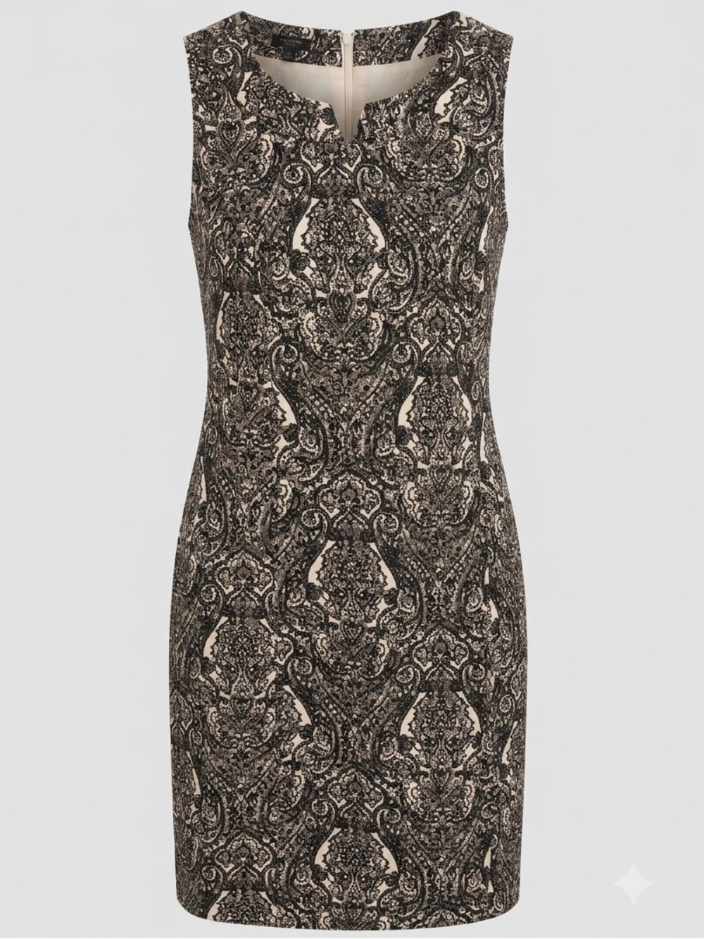 Talbots Petites Black & White Paisley Midi Dress | Size 12P